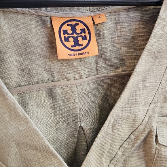 Tory Burch Linen Short Sleeve Dress - Picture 2 of 5